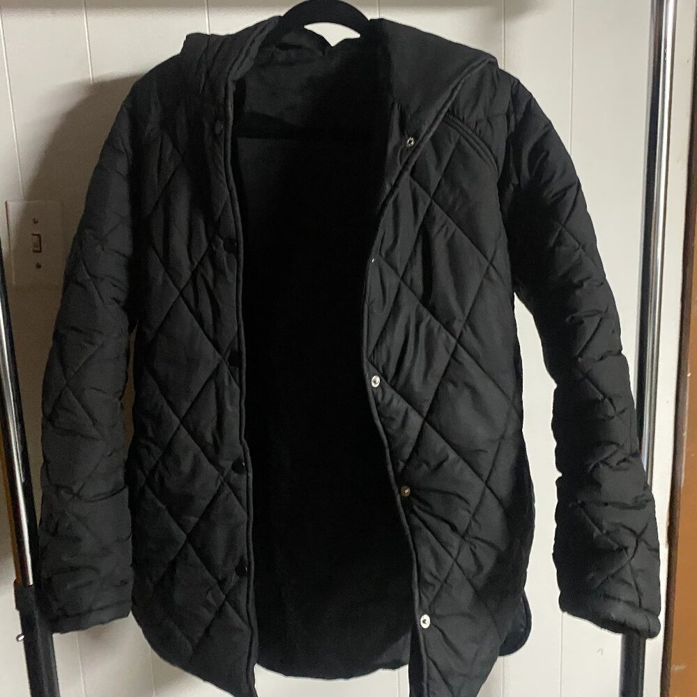 EVALESS Black Women's Button Up Coat Winter Jacket (No Brand)
